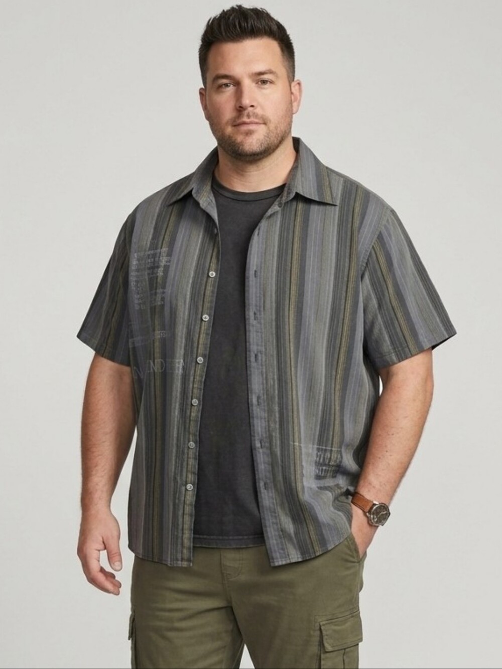 Manfred Men's Short Sleeve Button-Up Shirt